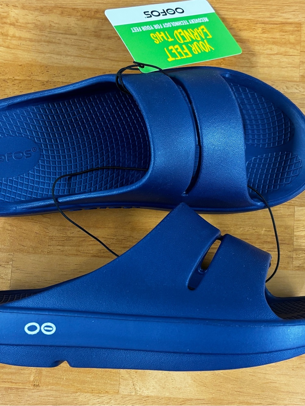 OOFOS Ooahh Navy Blue Slide Sandals Comfort Slip On Women’s 8, Men’s 6 - Picture 5 of 10